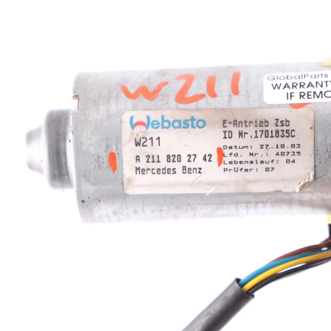 Mercedes W211 W221 Panoramic Sunroof Rear Roller Blind Motor Unit - SKU A2118202742 - Part number A2118202742