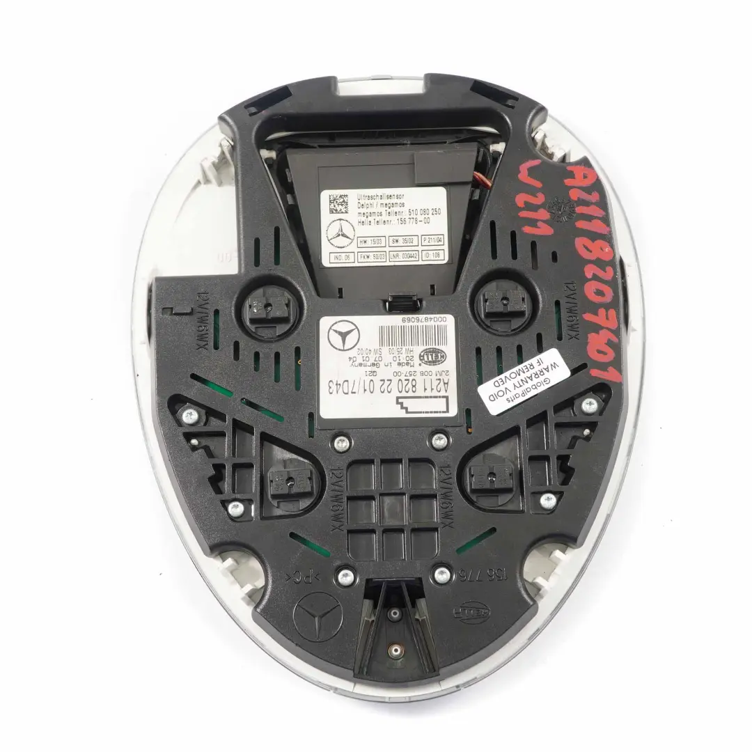 Mercedes W211 Unidad lámpara techo interior Luz lectura interior - SKU A2118206401 - Número de pieza A2118206401