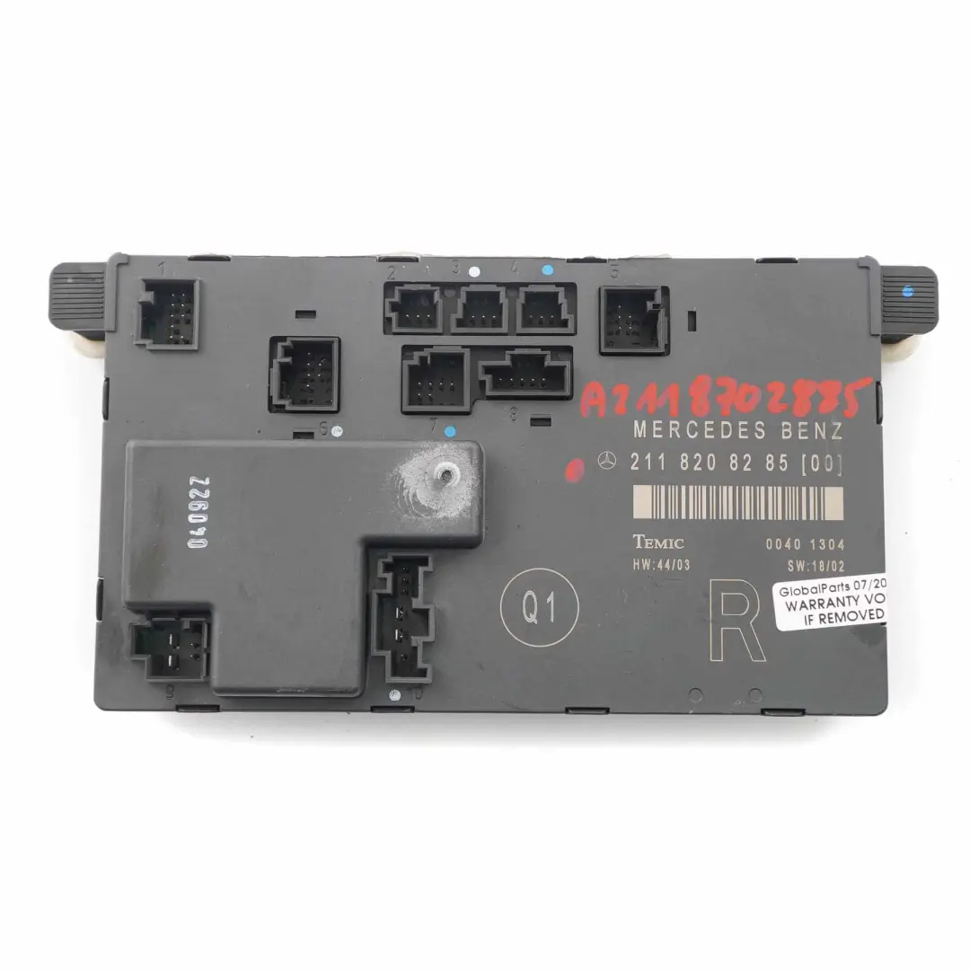 Modulo porta anteriore destra Unità di controllo ECU per Mercedes W211 con numero di parte A2118208285 Mercedes W211 Modulo porta anteriore destra Unità di controllo ECU - SKU A2118208285 - Numero di parte A2118208285