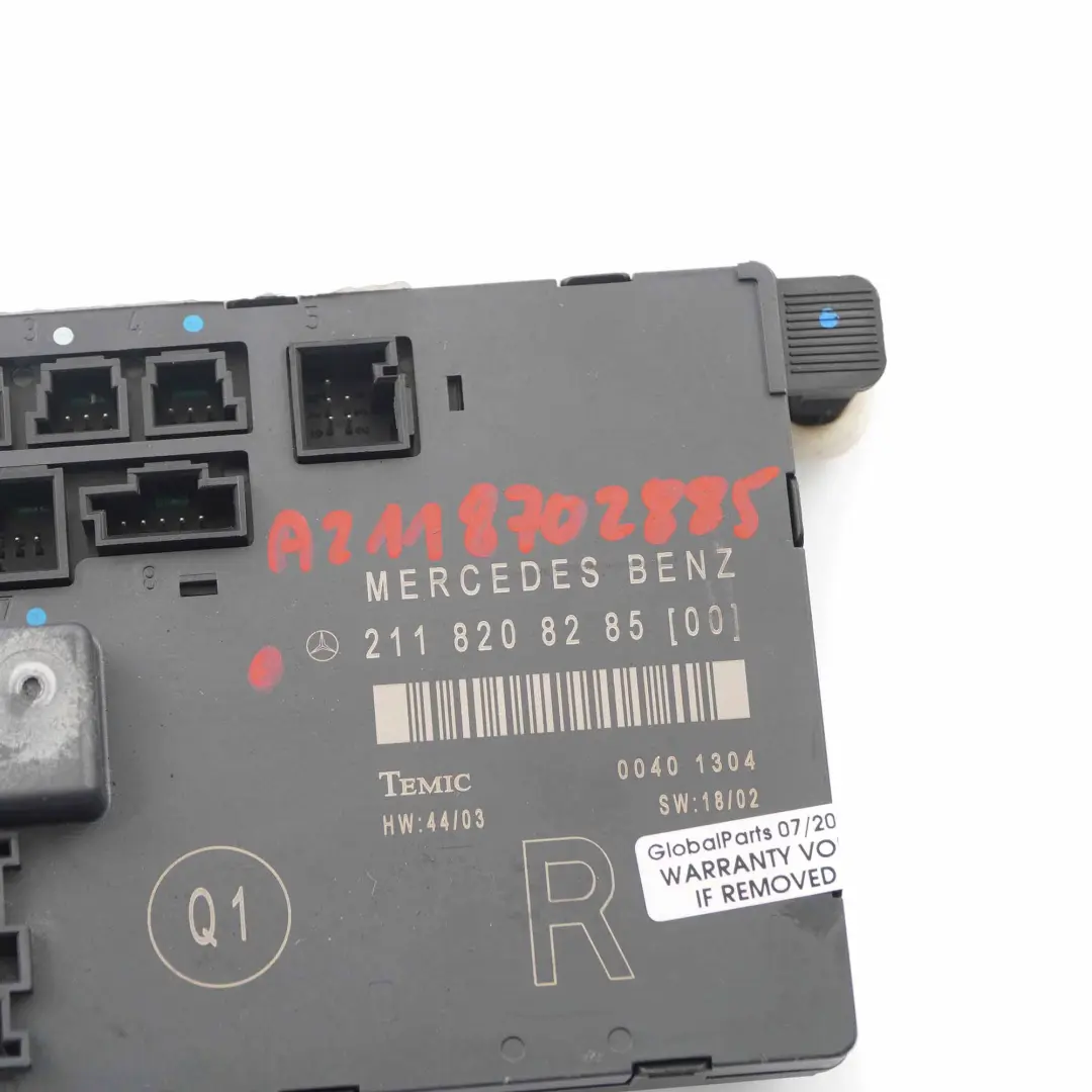 Mercedes W211 Tür modul vorne rechts Fahrer Steuergerät ECU - SKU A2118208285 - Teilenummer A2118208285