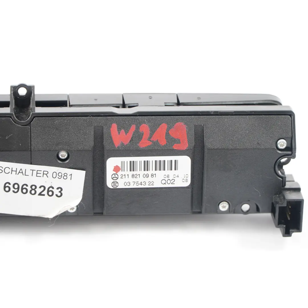  Panel interruptores Mercedes W211 W219 Consola central ESP Peligro - SKU A2118210981 - Número de pieza A2118210981
