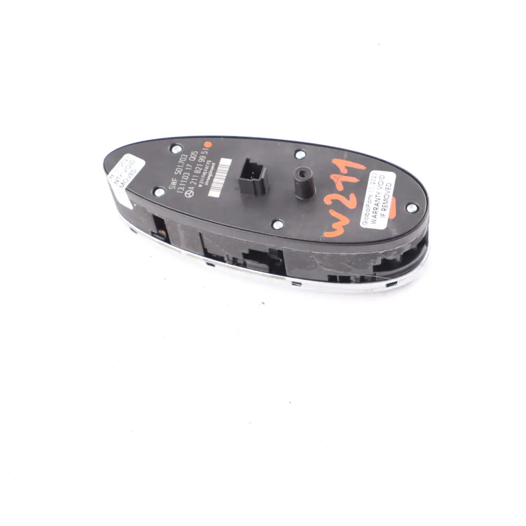 Front Right Window Control Switch Button to Mercedes E-Class S211 W211 with Part number A2118219951 Mercedes E-Class S211 W211 Front Right Window Control Switch Button - SKU A2118219951 - Part number A2118219951