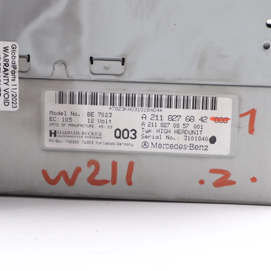 Radio Stereo CD Player COMAND Sat Navigation Head Unit to Mercedes W211 with Part number A2118276842 Mercedes W211 Radio Stereo CD Player COMAND Sat Navigation Head Unit - SKU A2118276842-1 - Part number A2118276842