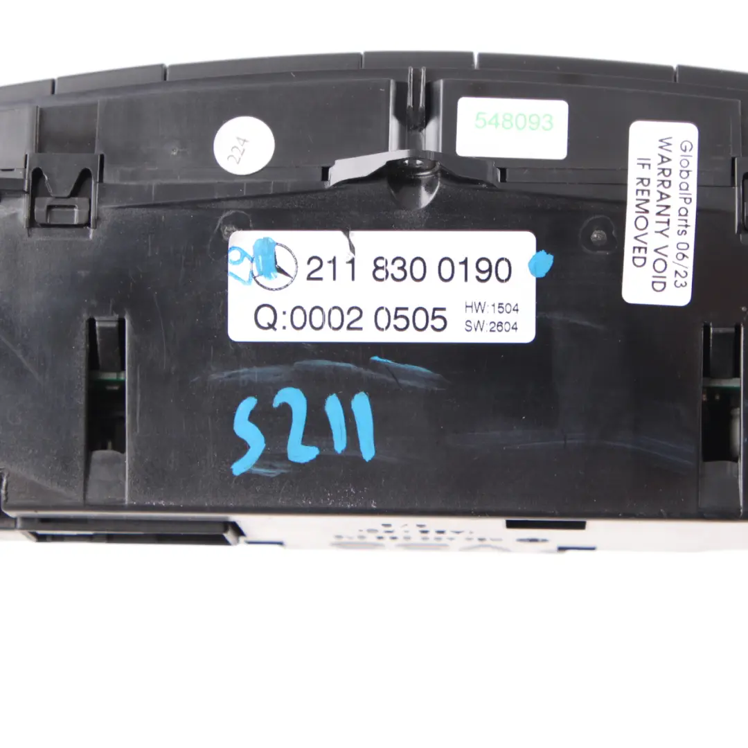 Mercedes W211 Unidad Control Calefacción Interruptores - SKU A2118300190 - Número de pieza A2118300190