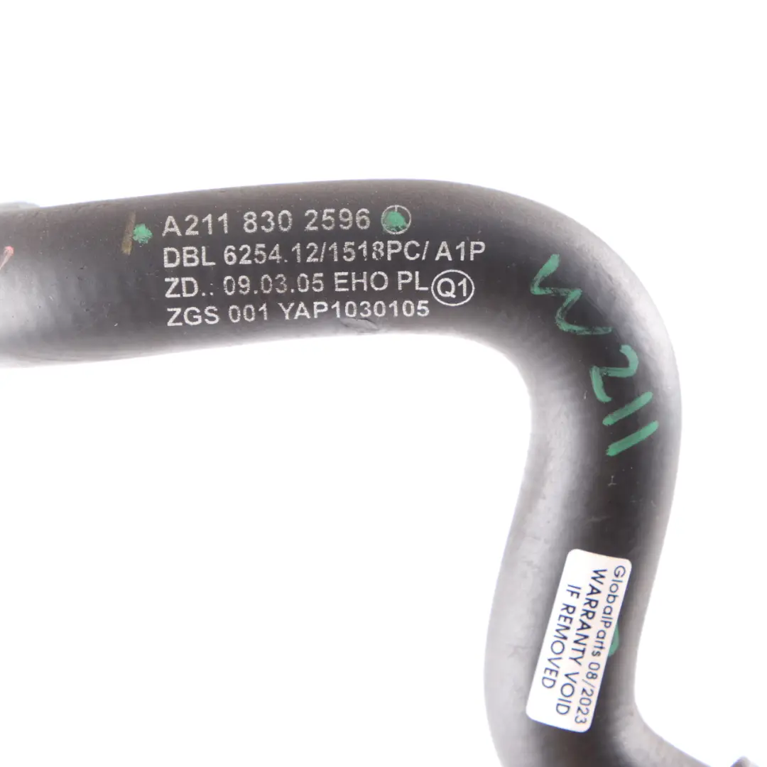  Tuyau d'eau Mercedes W211 CLS W219 Refroidissement Ligne tuyauterie A2118302596 - SKU A2118303996 - Numéro de pièce A2118303996