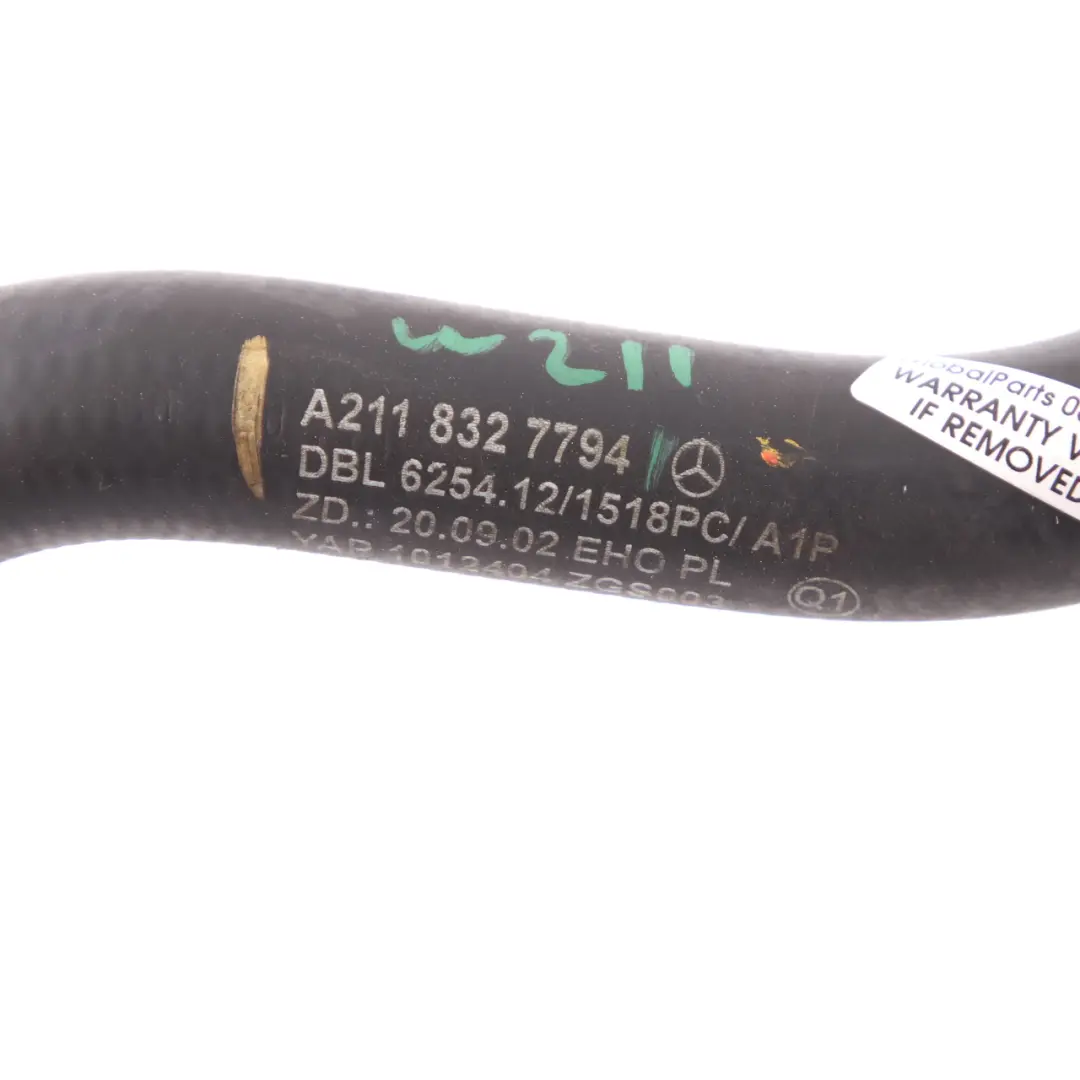 W219 OM642 Moteur Conduite de liquide refroidissement pour Mercedes W211 à propos du numéro de pièce A2118327794 Mercedes W211 W219 OM642 Moteur Conduite de liquide refroidissement - SKU A2118327794 - Numéro de pièce A2118327794