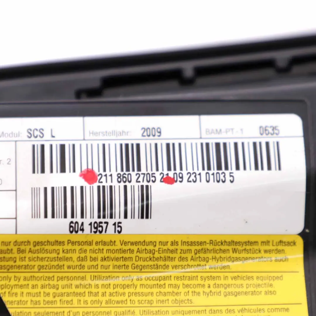 Poduszka Fotela Airbag Lewy Przód Lewa Przednia do Mercedes W211 C219 o numerze A2118602705 Mercedes W211 C219 Poduszka Fotela Airbag Lewy Przód Lewa Przednia - SKU A2118602705 - Numer Części A2118602705