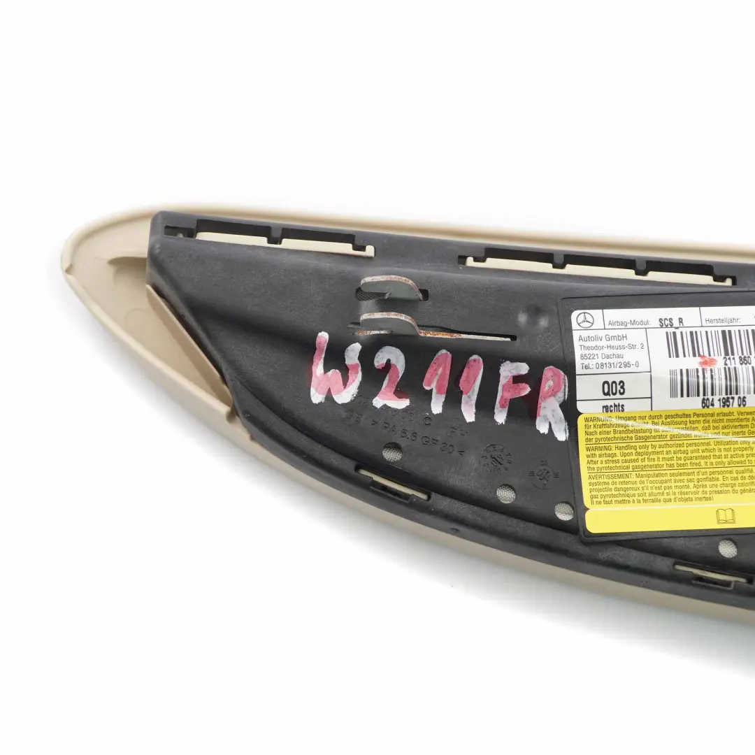 Airbag sedile Mercedes W211 W219 Airbag anteriore destro laterale per con numero di parte A2118602805 Airbag sedile Mercedes W211 W219 Airbag anteriore destro laterale - SKU A2118602805 - Numero di parte A2118602805