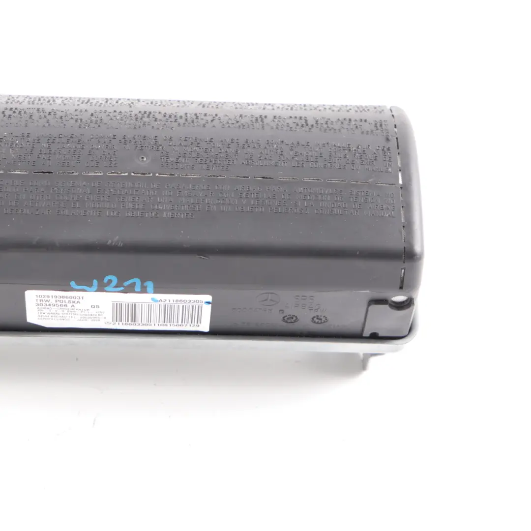 Mercedes W211 Airbag lateral del pasajero frontal salpicadero SRS - SKU A2118603305 - Número de pieza A2118603305