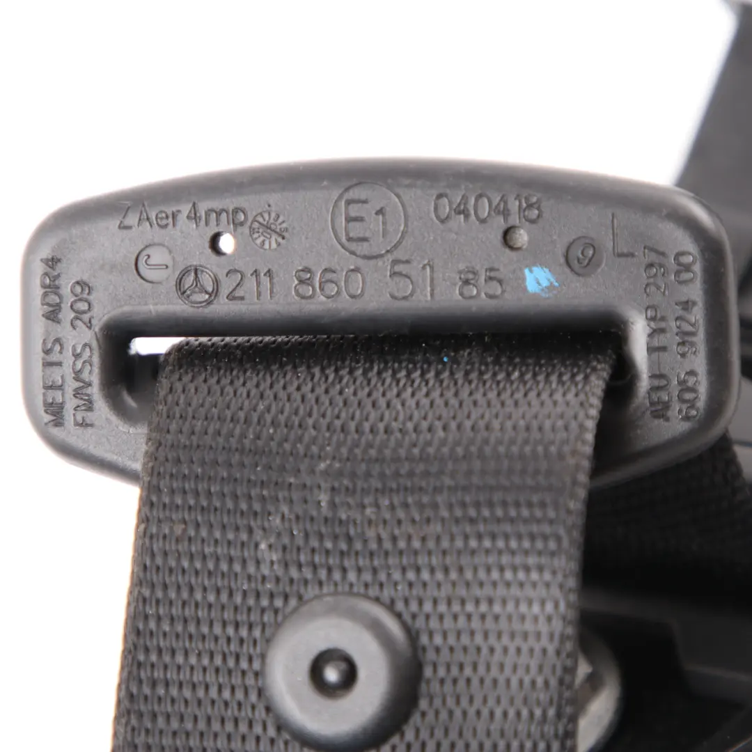 Belt Mercedes W211 W219 Front Left N/S Safety Seatbelt Black to Seat with Part number A2118605185 Seat Belt Mercedes W211 W219 Front Left N/S Safety Seatbelt Black - SKU A2118605185 - Part number A2118605185