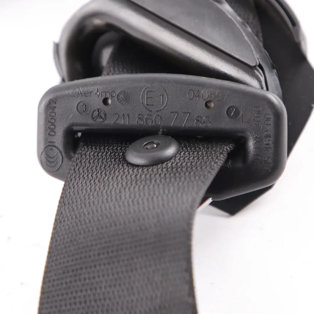 Seat Belt Mercedes W211 Saloon Front Left N/S Seatbelt Black - SKU A2118607786 - Part number A2118607786