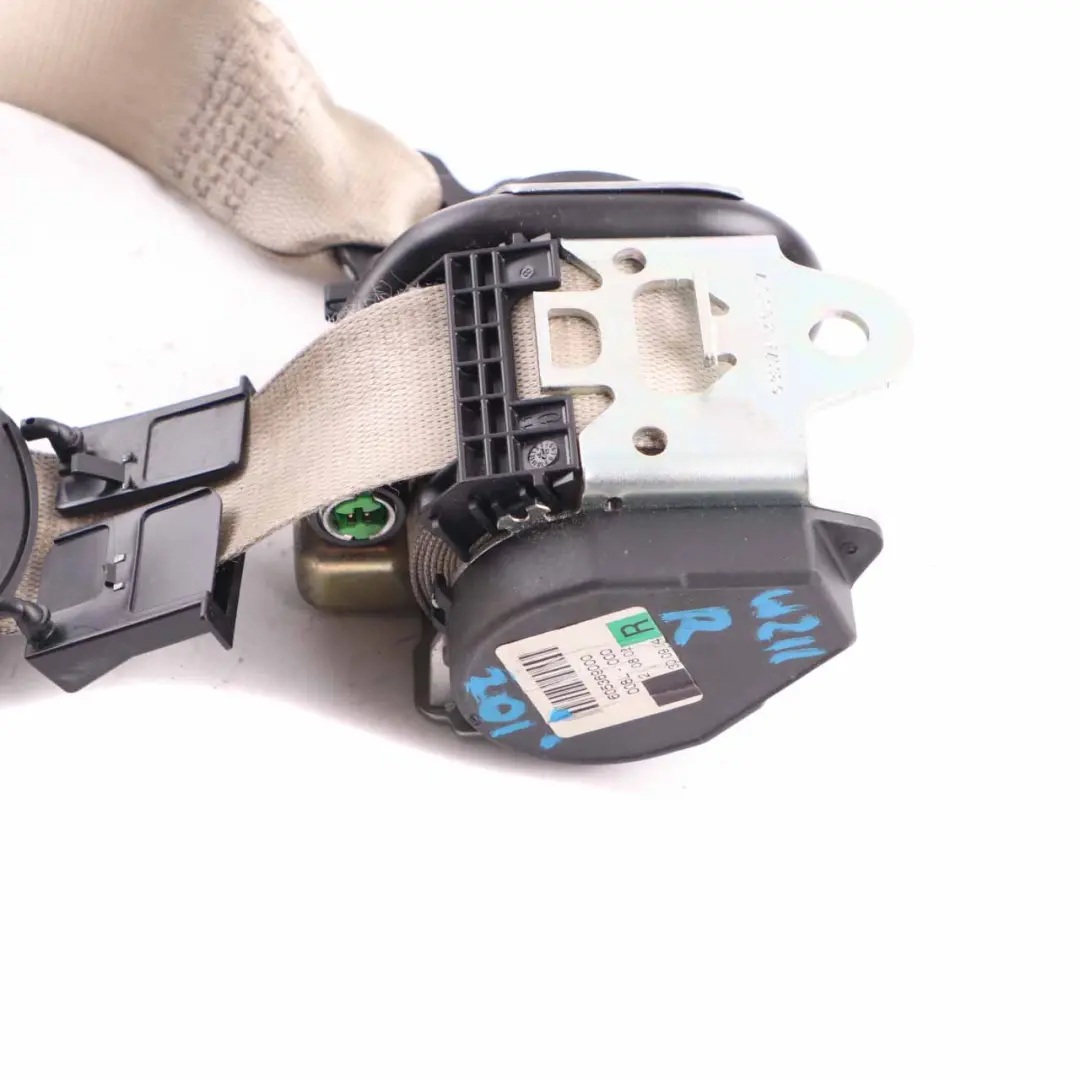 Belt Mercedes W211 CLS C219 Front Right O/S Seatbelt Beige to Seat with Part number A2118608085 Seat Belt Mercedes W211 CLS C219 Front Right O/S Seatbelt Beige - SKU A2118608085 - Part number A2118608085