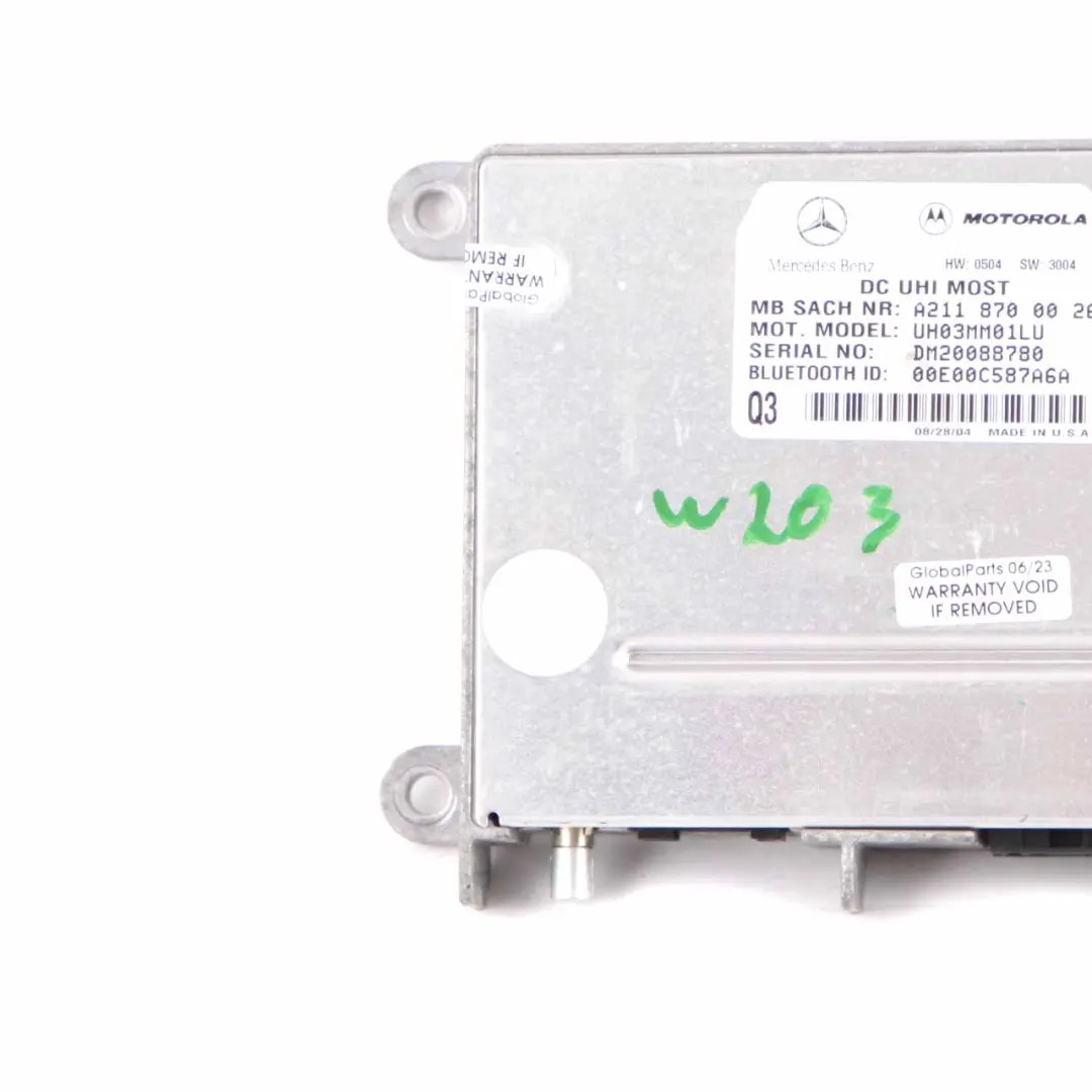 W219 Bluetooth Modul Steuergerät Hands Free für Mercedes W203 W211 mit Teilenummer A2118700026 Mercedes W203 W211 W219 Bluetooth Modul Steuergerät Hands Free - SKU A2118700026 - Teilenummer A2118700026