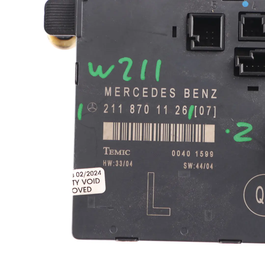 Front Drivers Door Left N/S Control Module to Mercedes W211 with Part number A2118701126 Mercedes W211 Front Drivers Door Left N/S Control Module - SKU A2118701126 - Part number A2118701126