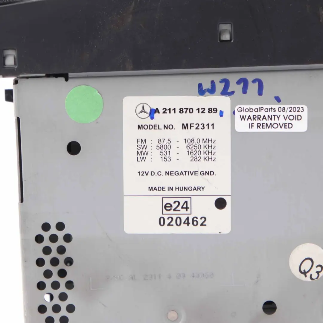 Player Radio Audio Head Control Unit Module to Mercedes W211 CD with Part number A2118701289 Mercedes W211 CD Player Radio Audio Head Control Unit Module - SKU A2118701289 - Part number A2118701289