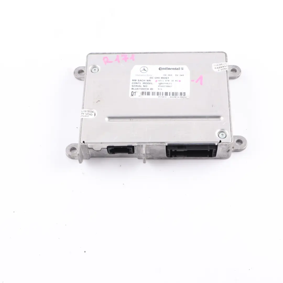 Mercedes SLK R171 Control Unit Module DC UHI MOST - SKU A2118701885-1 - Part number A2118701885