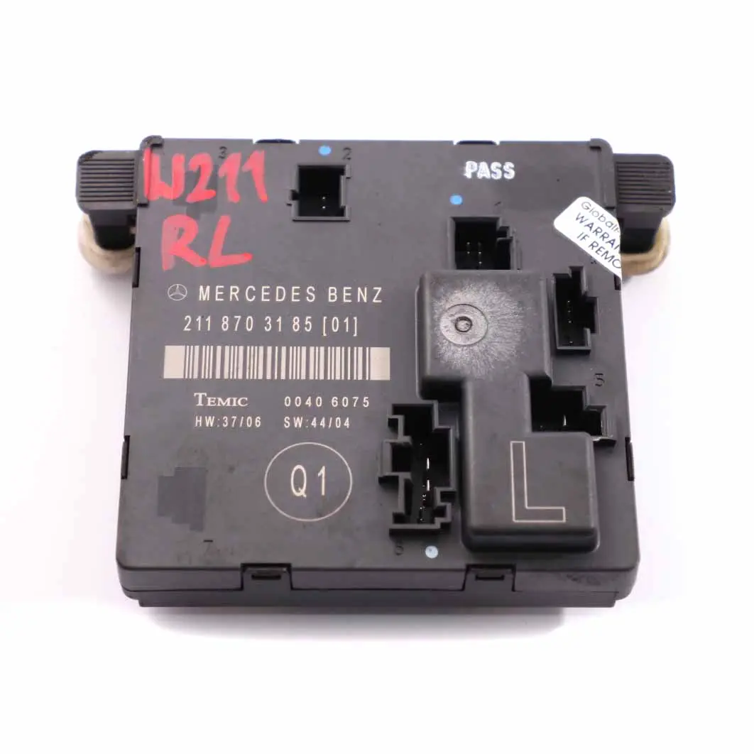 Mercedes W211 Módulo puerta trasera izquierda Unidad Control ECU A2118703185