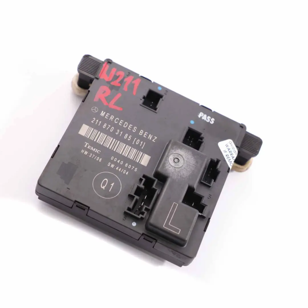 Módulo puerta trasera izquierda Unidad Control ECU para Mercedes W211 con número de pieza A2118703185 Mercedes W211 Módulo puerta trasera izquierda Unidad Control ECU - SKU A2118703185 - Número de pieza A2118703185