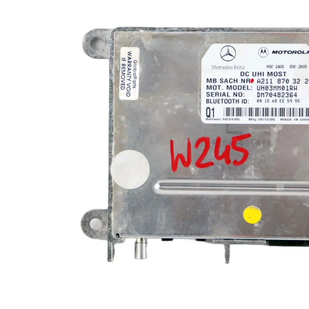 Mercedes W245 Bluetooth Control Unit Module Hands Free - SKU A2118703226 - Part number A2118703226