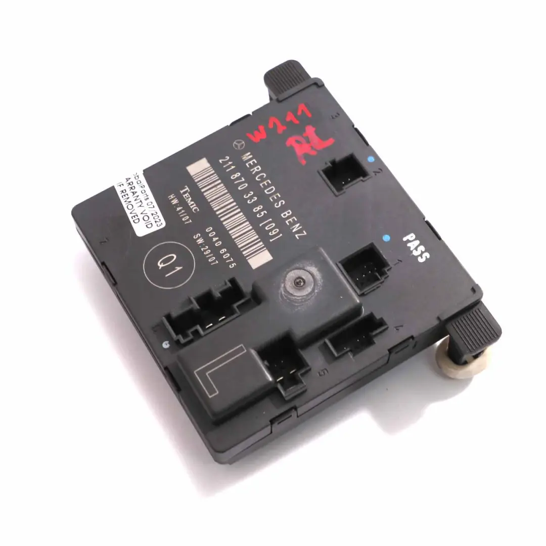 Módulo puerta trasera izquierda Unidad Control ECU para Mercedes W211 con número de pieza A2118703385 Mercedes W211 Módulo puerta trasera izquierda Unidad Control ECU - SKU A2118703385 - Número de pieza A2118703385