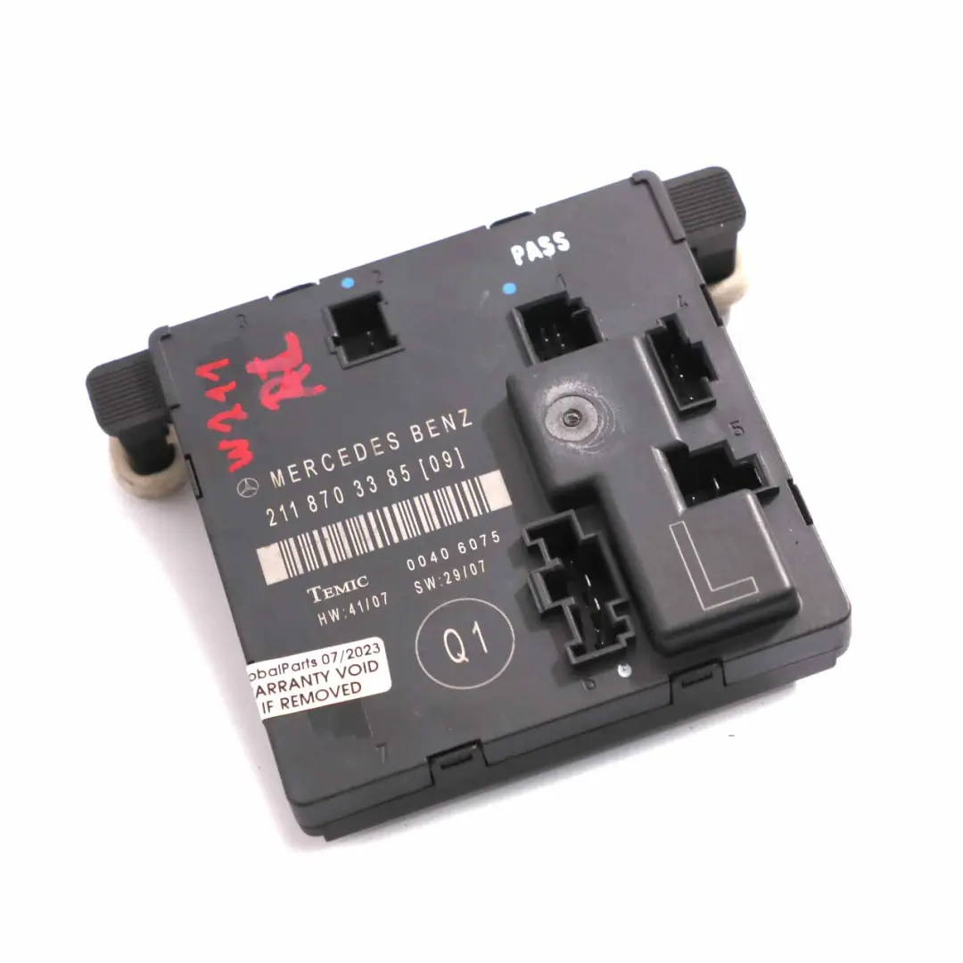 Módulo puerta trasera izquierda Unidad Control ECU para Mercedes W211 con número de pieza A2118703385 Mercedes W211 Módulo puerta trasera izquierda Unidad Control ECU - SKU A2118703385 - Número de pieza A2118703385
