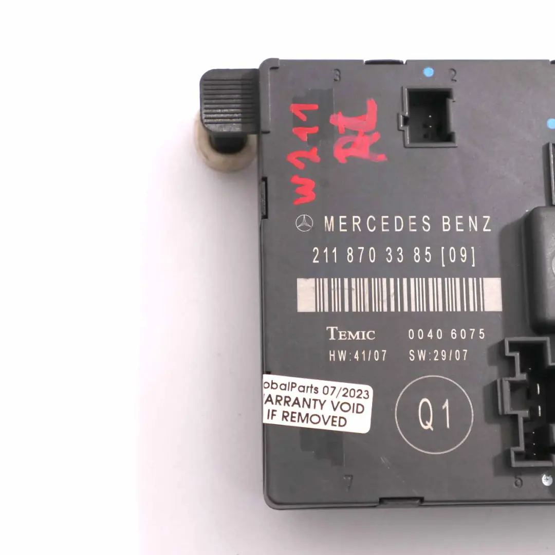 Mercedes W211 Modulo Porta Posteriore Sinistra Centralina ECU - SKU A2118703385 - Numero di parte A2118703385