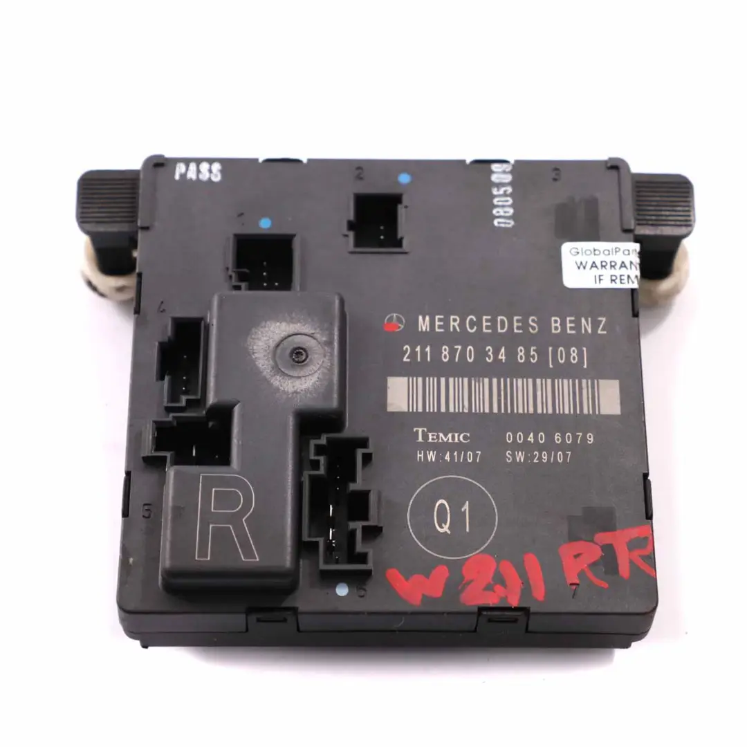 Módulo Puerta Trasera Derecha Unidad Control ECU para Mercedes W211 con número de pieza A2118703485 Mercedes W211 Módulo Puerta Trasera Derecha Unidad Control ECU - SKU A2118703485 - Número de pieza A2118703485