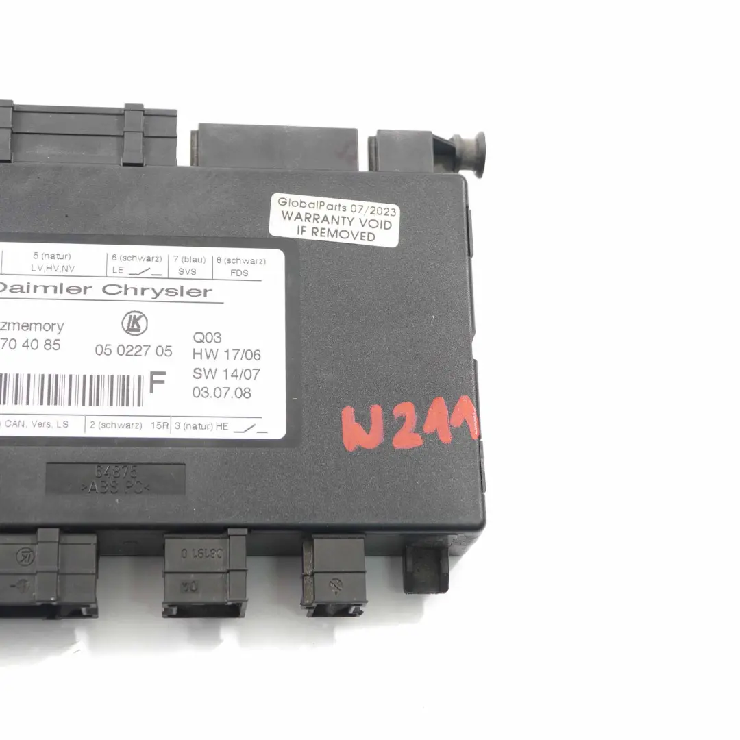  Modulo Asiento Mercedes W203 W211 Unidad de Control Delantero - SKU A2118704085 - Número de pieza A2118704085