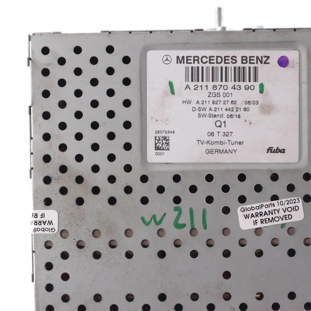 Sintonizador TV Módulo Unidad Contrôle Vidéo para Mercedes W164 W211 C219 con número de pieza A2118704390 Mercedes W164 W211 C219 Sintonizador TV Módulo Unidad Contrôle Vidéo - SKU A2118704390 - Número de pieza A2118704390