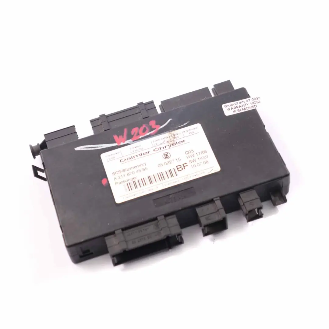 Sitzmodul Mercedes W164 W203 W211 C219 Front Memory Steuergerät für mit Teilenummer A2118704585 Sitzmodul Mercedes W164 W203 W211 C219 Front Memory Steuergerät - SKU A2118704585 - Teilenummer A2118704585