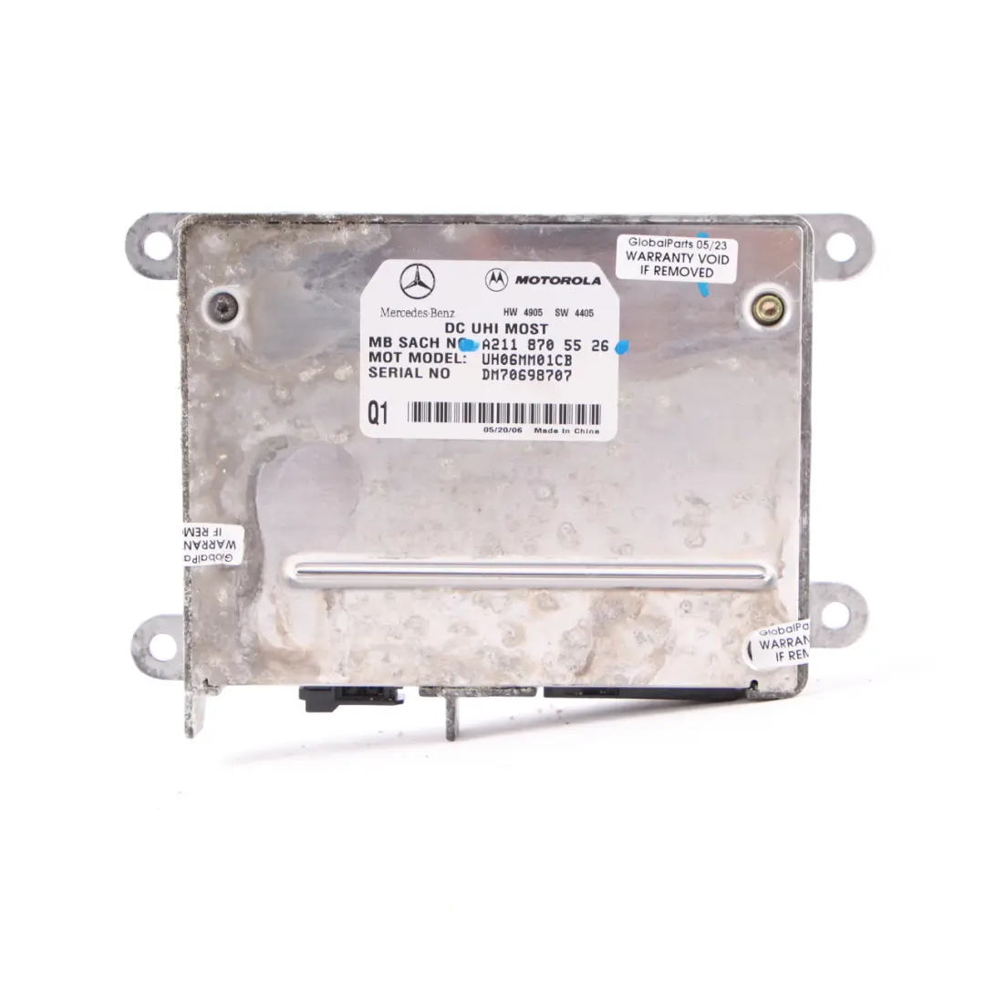 W219 Motorola Telephone Control Module DC UHI MOST to Mercedes with Part number A2118705526 Mercedes W219 Motorola Telephone Control Module DC UHI MOST - SKU A2118705526 - Part number A2118705526