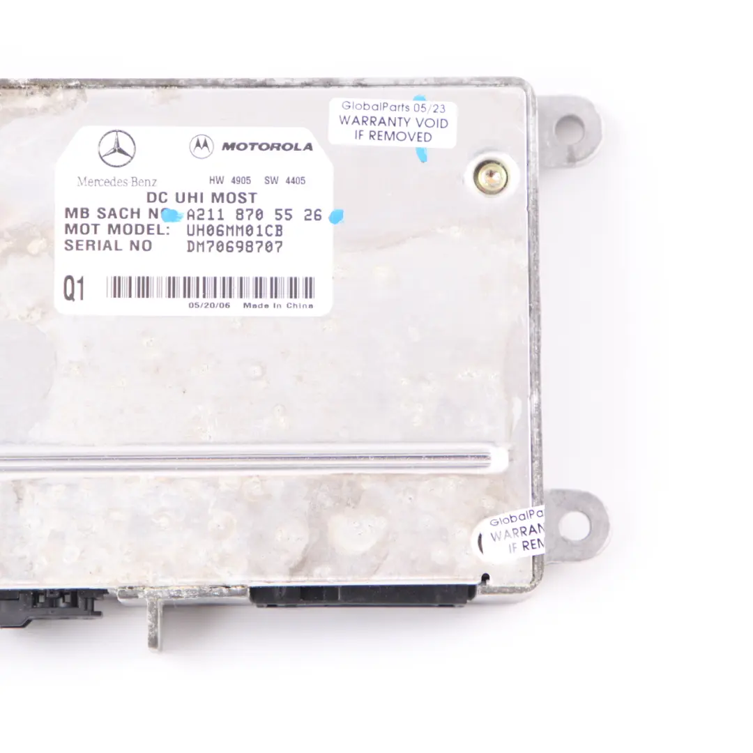 Mercedes W219 Motorola Módulo de control del teléfono DC UHI MOST - SKU A2118705526 - Número de pieza A2118705526