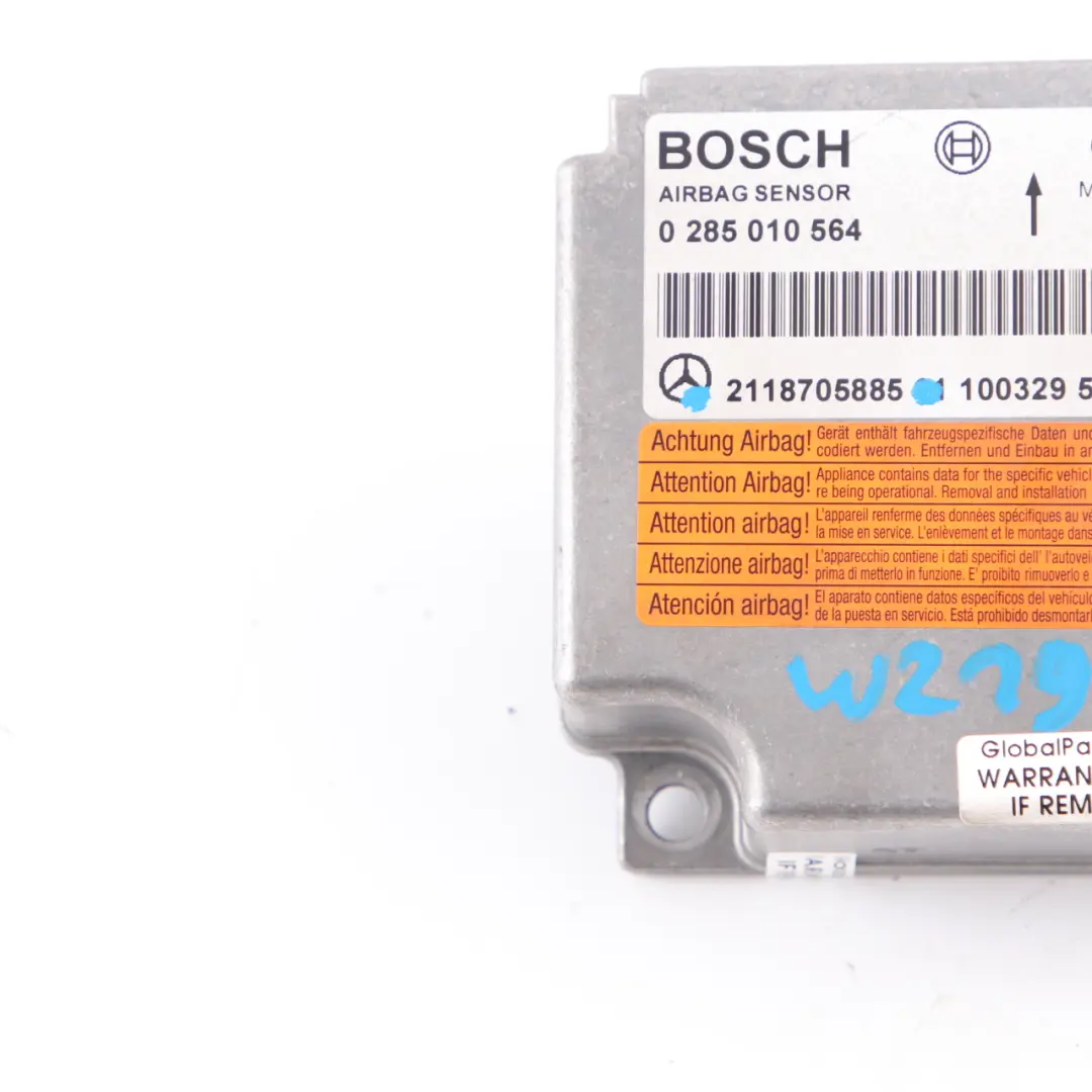 Módulo Airbag Mercedes W211 Unidad de Control ECU Sensor para con número de pieza A2118705885 Módulo Airbag Mercedes W211 Unidad de Control ECU Sensor - SKU A2118705885 - Número de pieza A2118705885