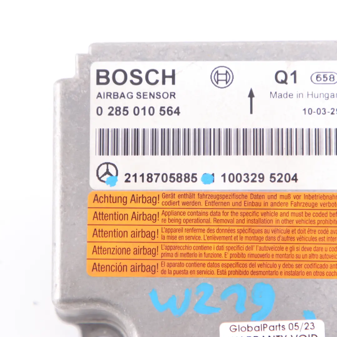 Airbag-Modul Mercedes W211 Steuergerät ECU Sensor für mit Teilenummer A2118705885 Airbag-Modul Mercedes W211 Steuergerät ECU Sensor - SKU A2118705885 - Teilenummer A2118705885
