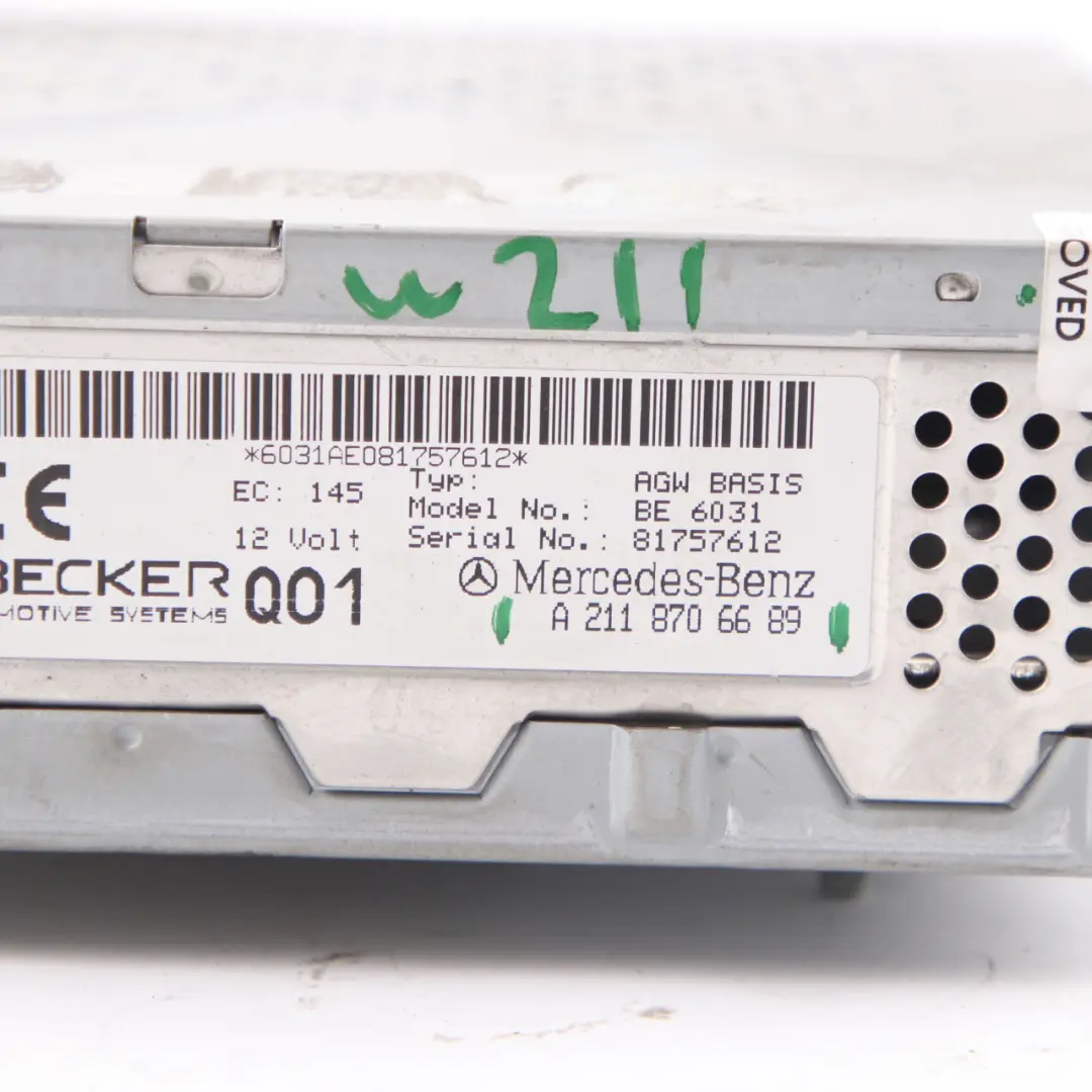 Audio Amplifier Mercedes W211 CLS C219 AMP Becker Sound Module Unit to with Part number A2118706689 Audio Amplifier Mercedes W211 CLS C219 AMP Becker Sound Module Unit - SKU A2118706689 - Part number A2118706689