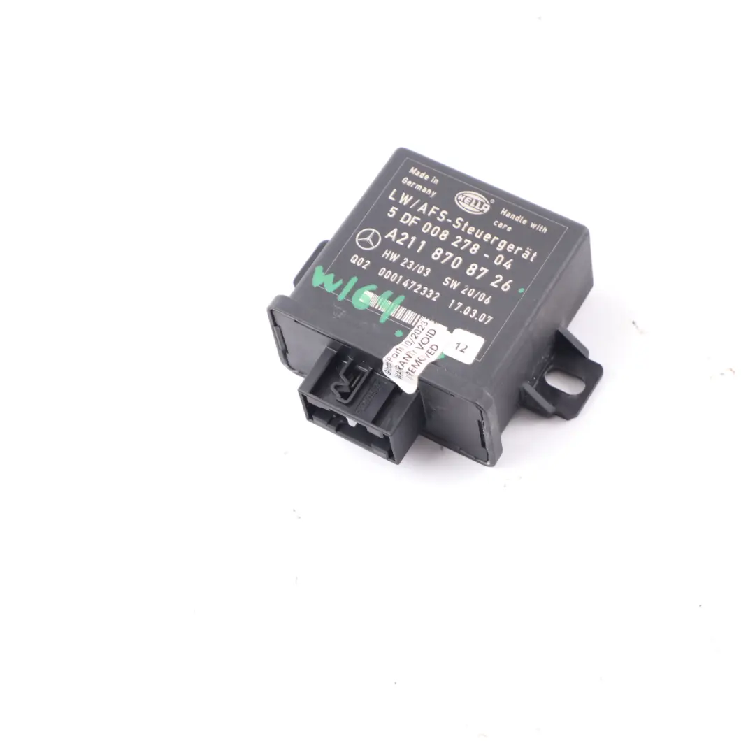 Módulo nivelación Unidad Sensor Nivel Faros para Mercedes W164 R171 con número de pieza A2118708726 Mercedes W164 R171 Módulo nivelación Unidad Sensor Nivel Faros - SKU A2118708726 - Número de pieza A2118708726