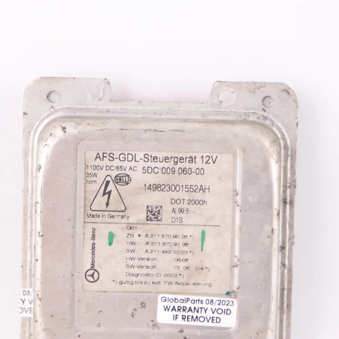 Módulo de control xenón reactancia para faros Hella 5DC009060-00 para Mercedes W211 con número de pieza A2118709026 Mercedes W211 Módulo de control xenón reactancia para faros Hella 5DC009060-00 - SKU A2118709026 - Número de pieza A2118709026
