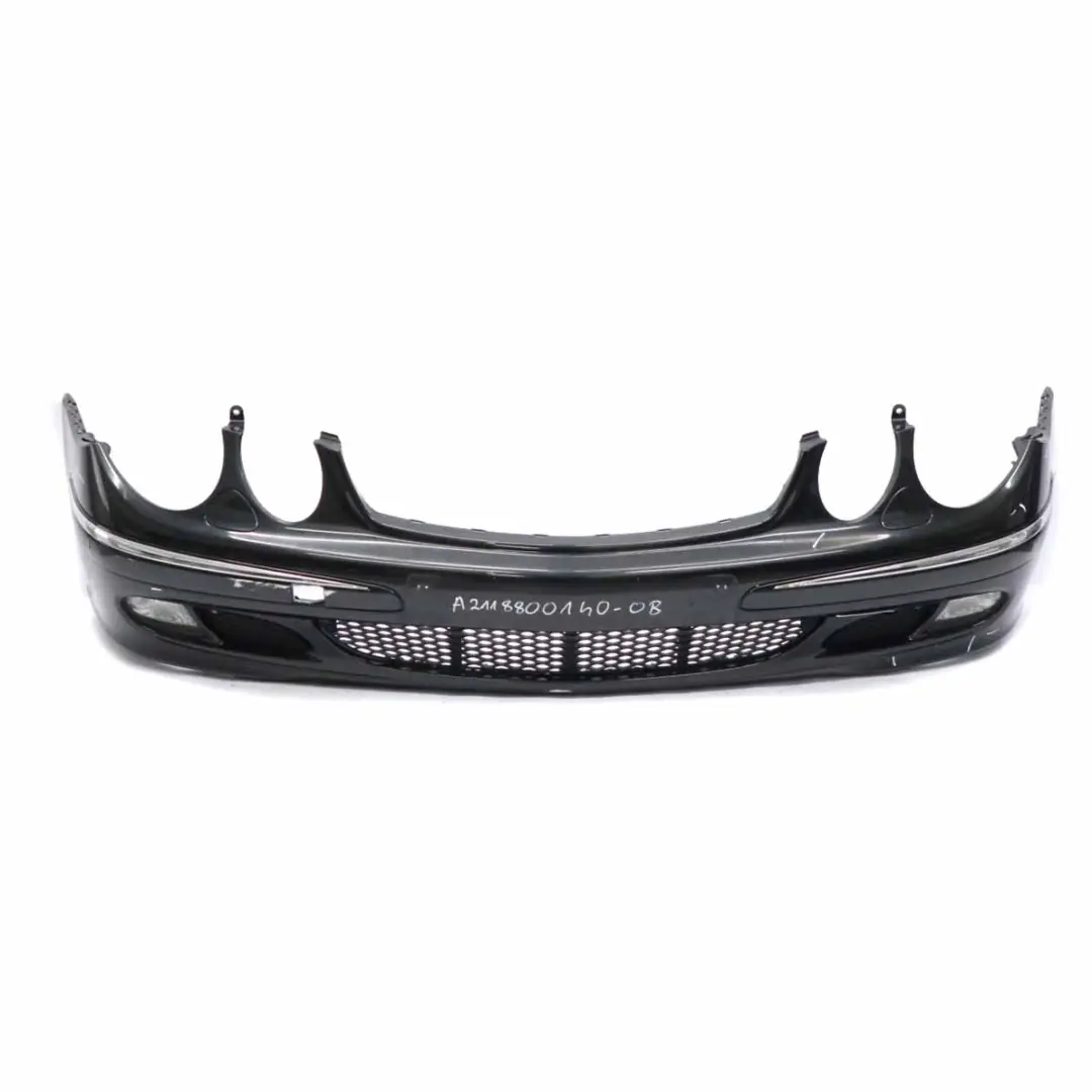 Mercedes W211 Front Bumper Trim Panel Obsidian Black Metallic - 197 - SKU A2118800140-OB - Part number A2118800140