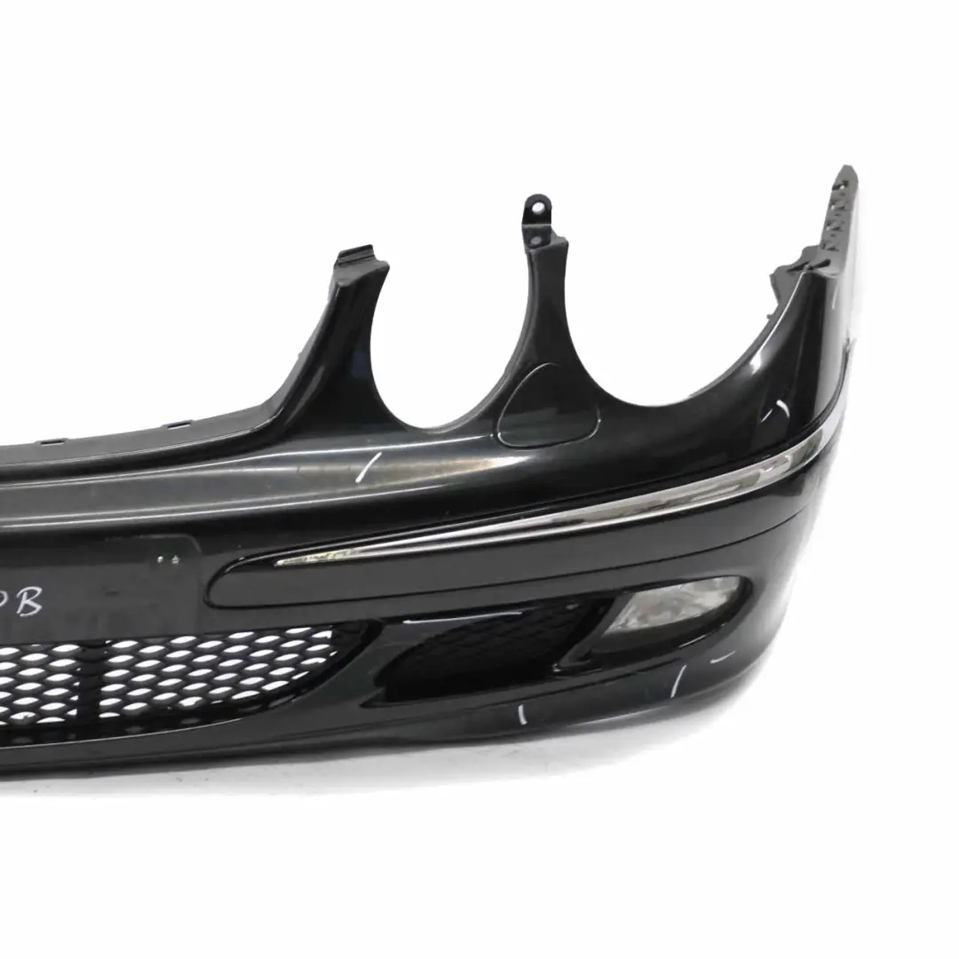 Mercedes W211 Front Bumper Trim Panel Obsidian Black Metallic - 197 - SKU A2118800140-OB - Part number A2118800140