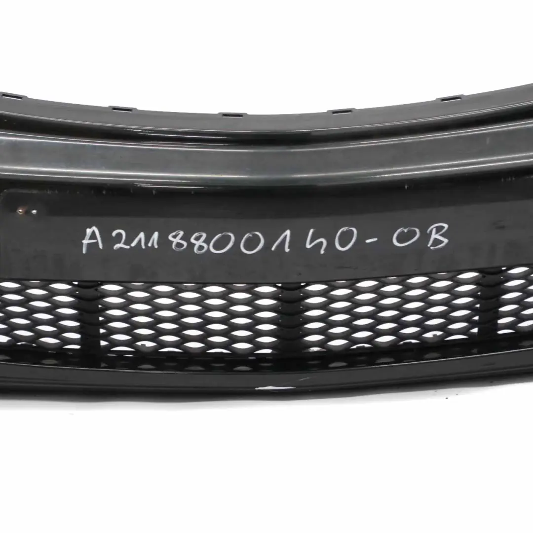 Mercedes W211 Front Bumper Trim Panel Obsidian Black Metallic - 197 - SKU A2118800140-OB - Part number A2118800140