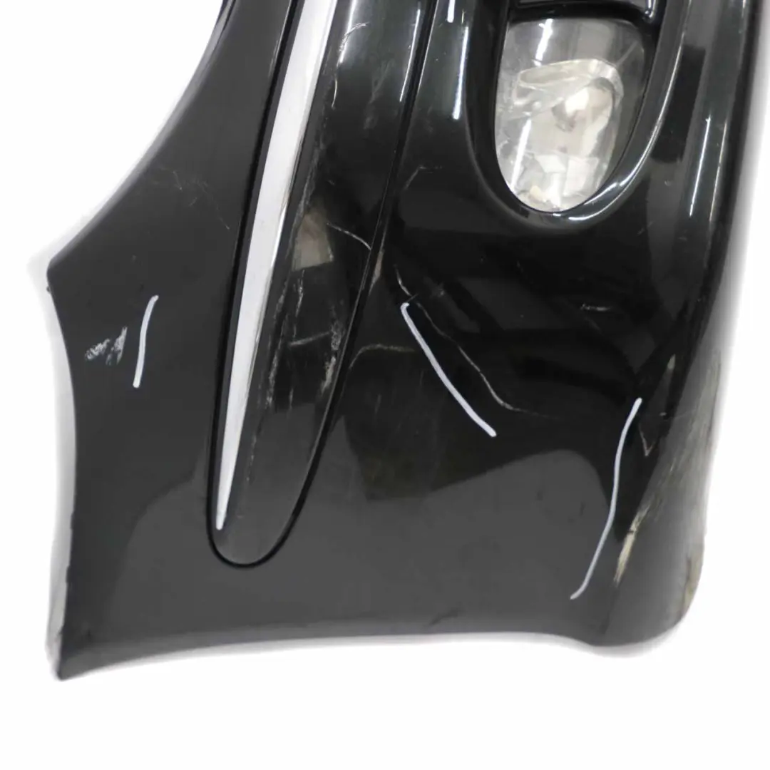 Mercedes W211 Front Bumper Trim Panel Obsidian Black Metallic - 197 - SKU A2118800140-OB - Part number A2118800140