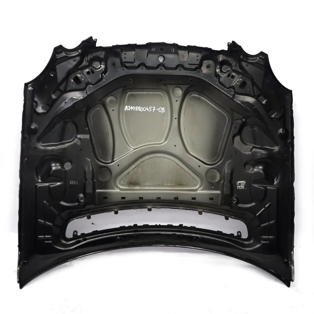 Mercedes W211 Hood Bonnet Trim Panel Covering Obsidian Black Metallic - 197 - SKU A2118800457-OB - Part number A2118800457