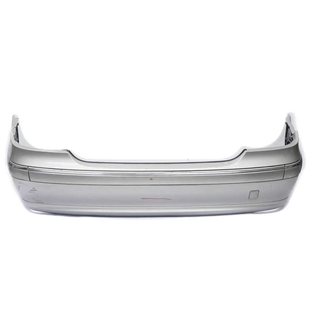 Bumper Trim Panel Brilliant Silver Metallic - 744 to Mercedes W211 Rear with Part number A2118800740 Mercedes W211 Rear Bumper Trim Panel Brilliant Silver Metallic - 744 - SKU A2118800740-BRS - Part number A2118800740