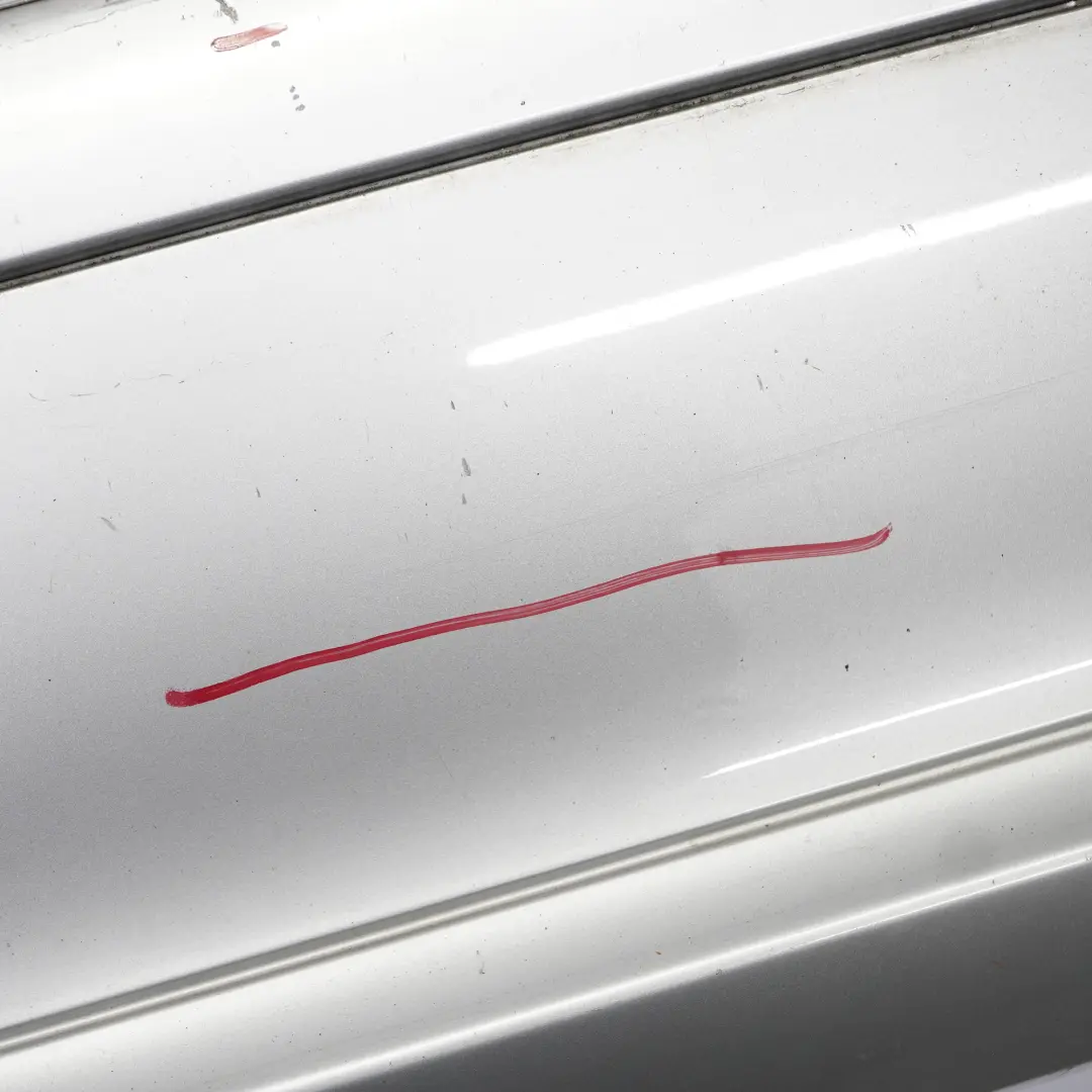 Bumper Trim Panel Brilliant Silver Metallic - 744 to Mercedes W211 Rear with Part number A2118800740 Mercedes W211 Rear Bumper Trim Panel Brilliant Silver Metallic - 744 - SKU A2118800740-BRS - Part number A2118800740