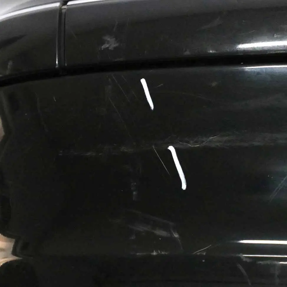 Mercedes W211 Rear Bumper Trim Panel Cover Melanite Black Metallic - 185 - SKU A2118800740-MEB - Part number A2118800740