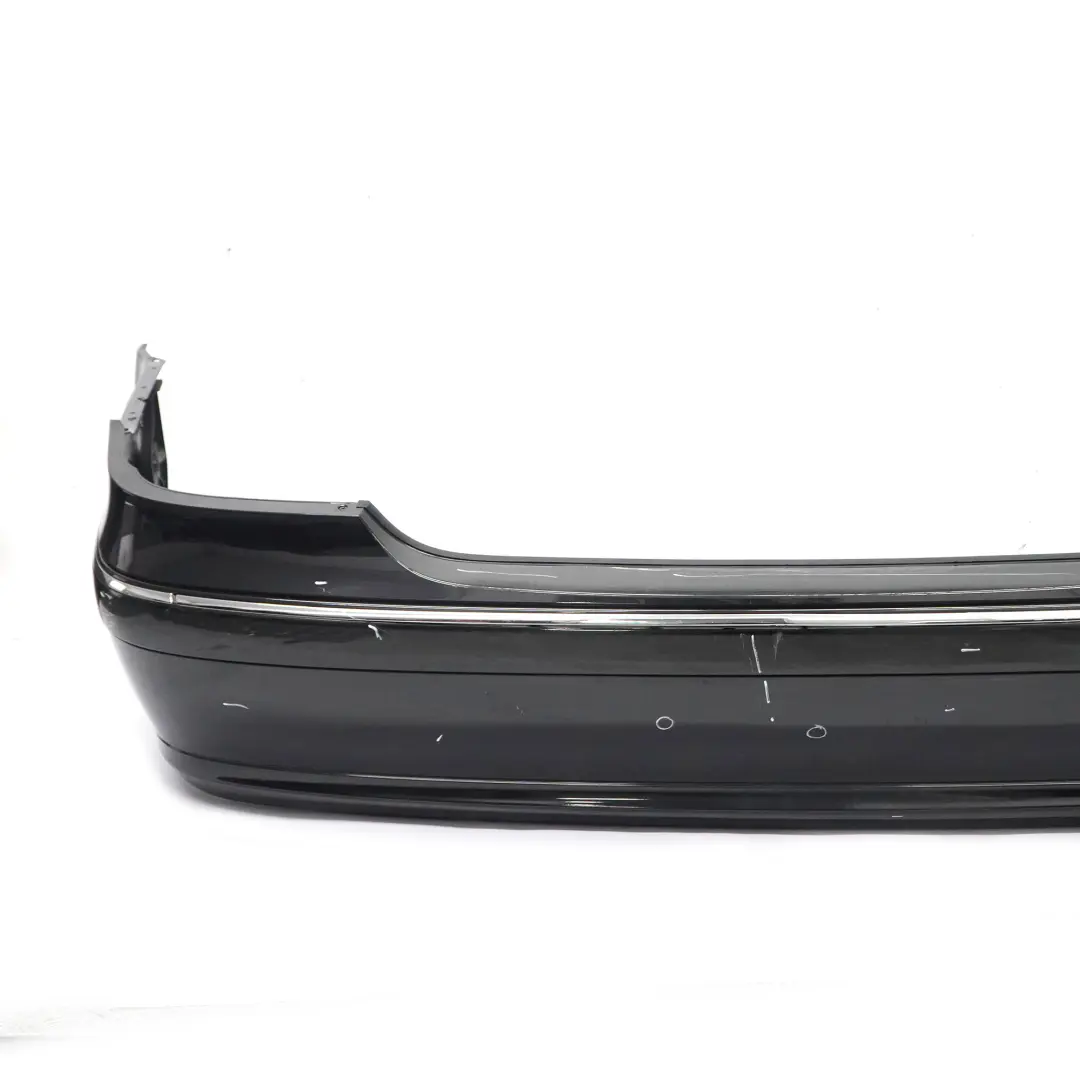 Bumper Trim Panel Cover Obsidian Black Metallic - 197 to Mercedes W211 Rear with Part number A2118800740 Mercedes W211 Rear Bumper Trim Panel Cover Obsidian Black Metallic - 197 - SKU A2118800740-OB - Part number A2118800740