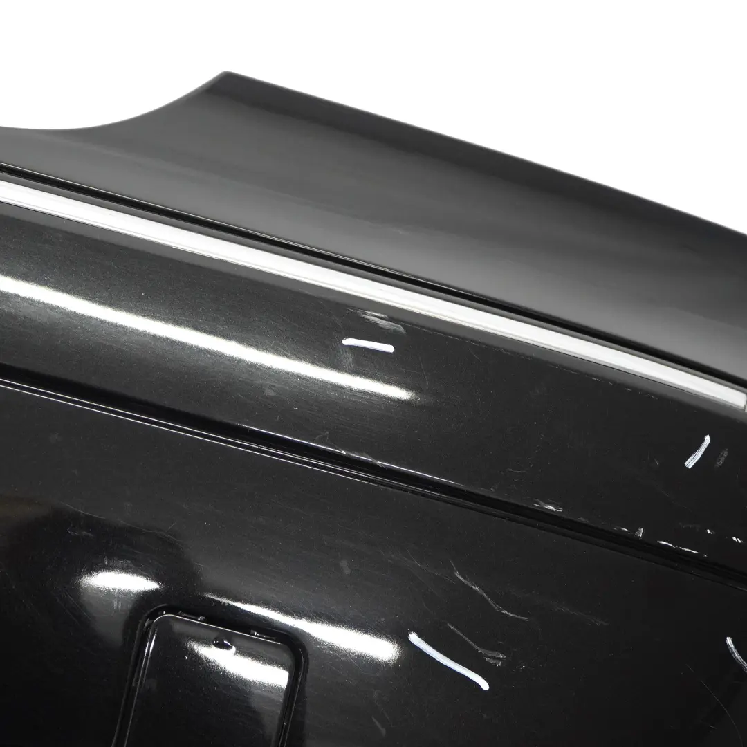 Bumper Trim Panel Cover Obsidian Black Metallic - 197 to Mercedes W211 Rear with Part number A2118800740 Mercedes W211 Rear Bumper Trim Panel Cover Obsidian Black Metallic - 197 - SKU A2118800740-OB - Part number A2118800740