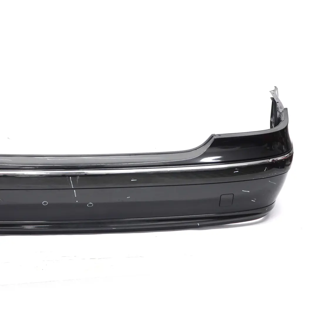 Bumper Trim Panel Cover Obsidian Black Metallic - 197 to Mercedes W211 Rear with Part number A2118800740 Mercedes W211 Rear Bumper Trim Panel Cover Obsidian Black Metallic - 197 - SKU A2118800740-OB - Part number A2118800740