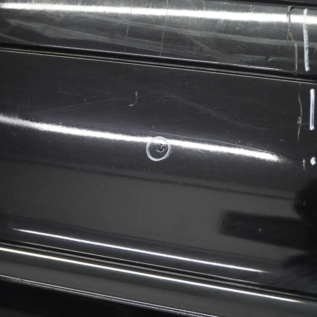 Bumper Trim Panel Cover Obsidian Black Metallic - 197 to Mercedes W211 Rear with Part number A2118800740 Mercedes W211 Rear Bumper Trim Panel Cover Obsidian Black Metallic - 197 - SKU A2118800740-OB - Part number A2118800740