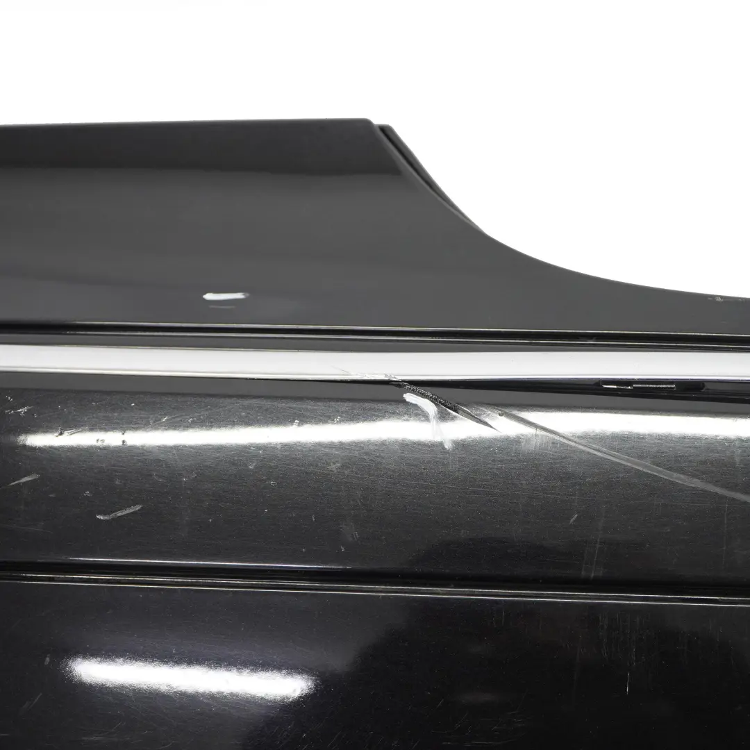 Bumper Trim Panel Cover Obsidian Black Metallic - 197 to Mercedes W211 Rear with Part number A2118800740 Mercedes W211 Rear Bumper Trim Panel Cover Obsidian Black Metallic - 197 - SKU A2118800740-OB - Part number A2118800740